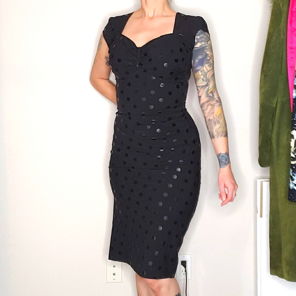Stop Staring! Dresses & Skirts - Black polka-dot wiggle dress